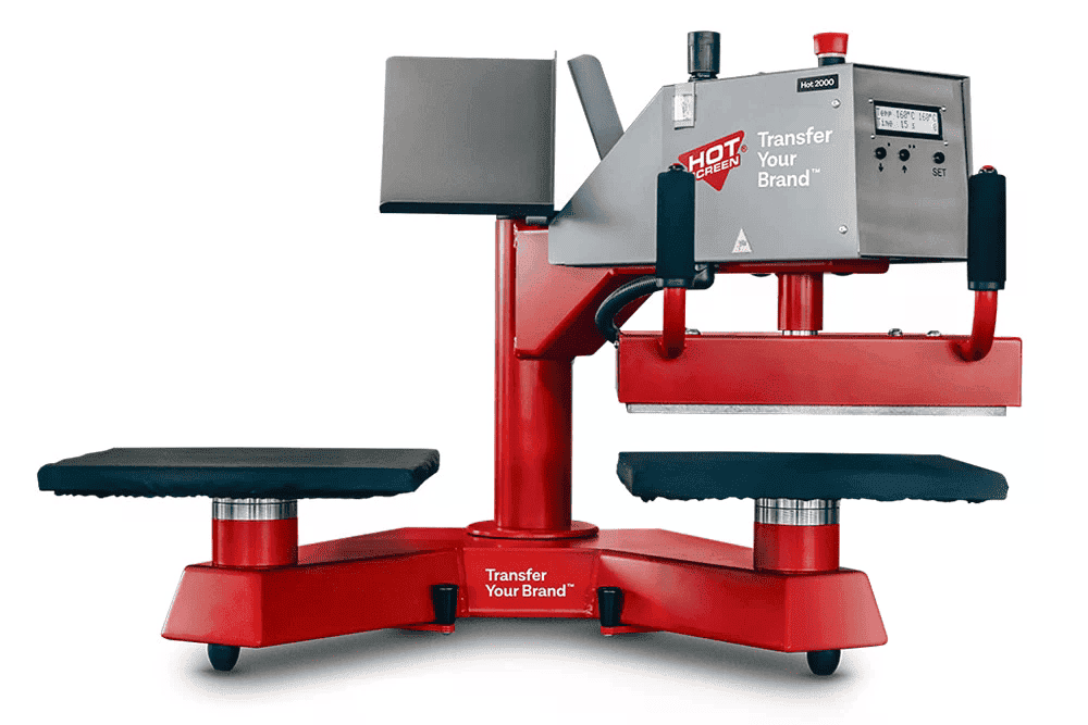 Hot 2000 - Heatpress with red base and digital control panel